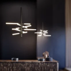 Bianca Double Suspension Matt Black Chandelier