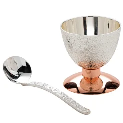 Bibo Silver & Copper-Plated Set of Brass Egg Cup and Spoon