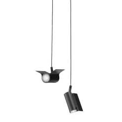 Big & Small Matt Black Rondine Pendants