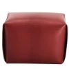 Big Bao Red Leather Ottoman by Viola Tonucci