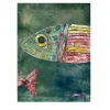 Big Fish Green Velvet Hand-Painted Tapestry