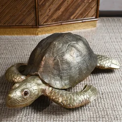 Big Turtle Brass Sculpture