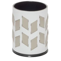 Bino White Bin with Beige Cancun Pattern