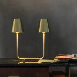 Bio Satin Brass Table Lamp By Aldo Cibic