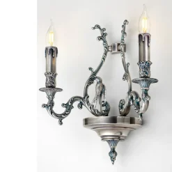 Bird 2-Light Blue-Silvery Sconce