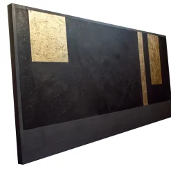 Black & Gold Wood Bed Headboard