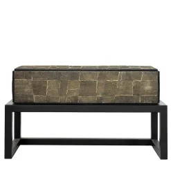 Black & Gold Wood Nightstand