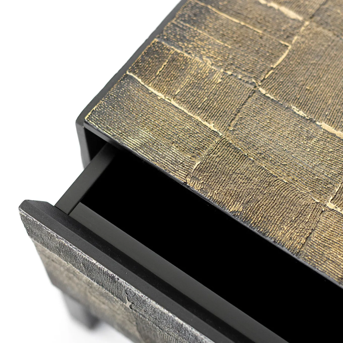 Black & Gold Wood Nightstand