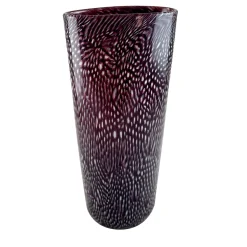 Black & White Filigree Murrine Tall Vase