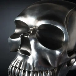 Black and Silver Skull Sculpture