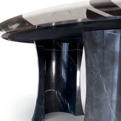 Black and White Oval Marble Table