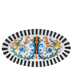 Black and White Oval Plate