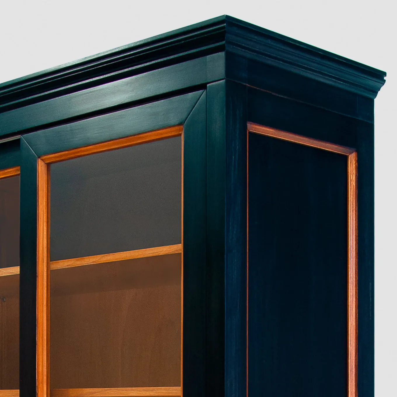 Black Bookcase with Sliding Doors