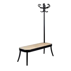 Black Coat Rack Bench by Front