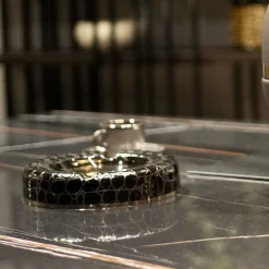 Black Crocodile Glass Ashtray