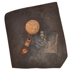 Black Decorative Plate with Orange Decoration