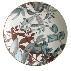 Black Dragon Pool Porcelain Soup Plate With Leaves #4