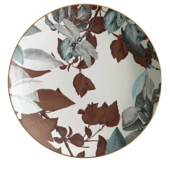 Black Dragon Pool Porcelain Soup Plate With Leaves #1