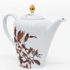 Black Dragon Pool Porcelain Tea Set With Leaves