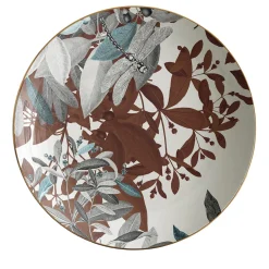 Black Dragon Pool Porcelain Soup Plate With Leaves #2