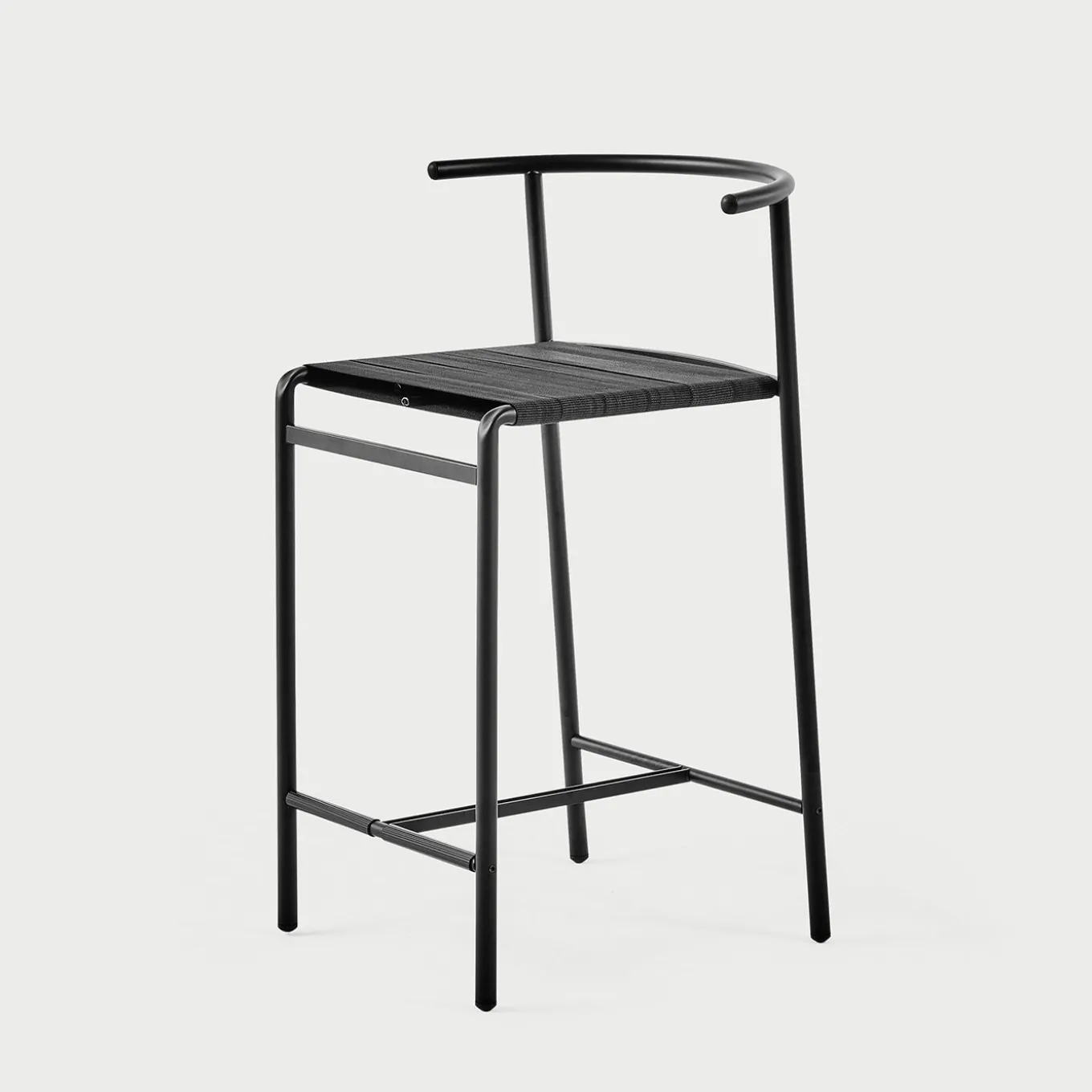 Black Kitchen Stool with Lasten Seat