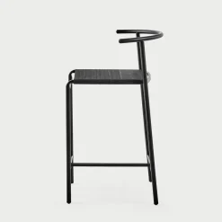 Black Kitchen Stool with Lasten Seat