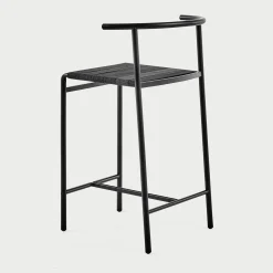 Black Kitchen Stool with Lasten Seat