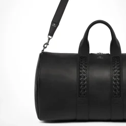 Black Leather Duffle Bag