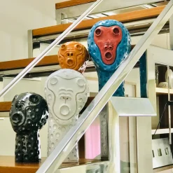 Black Monkey Head Sculpture