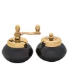 Black Nickel And Gold Plated Brass Pepper Mill And Salt Shaker
