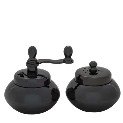 Black Nickel Plated Brass Pepper Mill And Salt Shaker