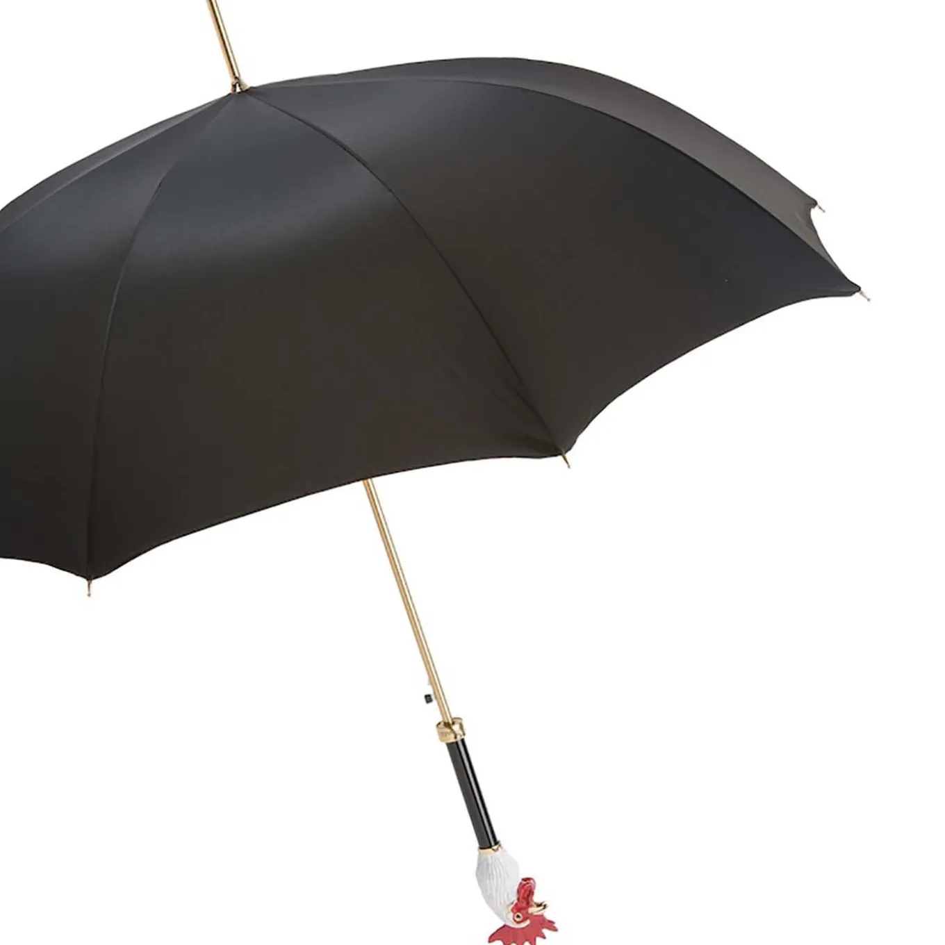 Black Rooster Handle Umbrella in Metal