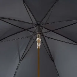 Black Rooster Handle Umbrella in Metal