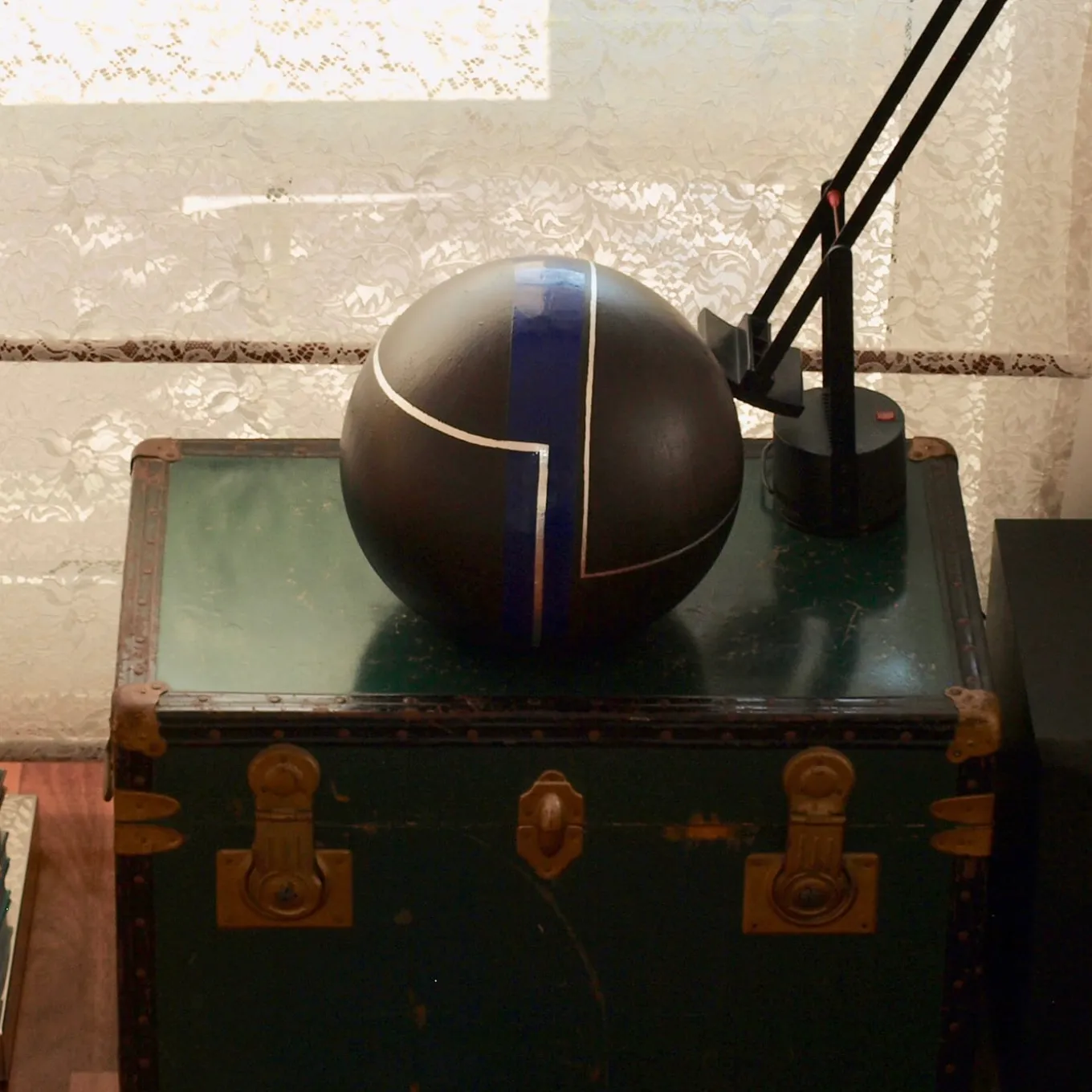 Black Silver and Blue Decorative Globe #79