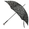 Black Skull Print Umbrella with Silver Skull Handle