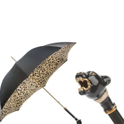 Black Umbrella with Black Panther Handle