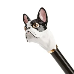 Black Umbrella with French Bulldog Handle