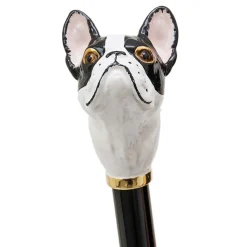 Black Umbrella with French Bulldog Handle
