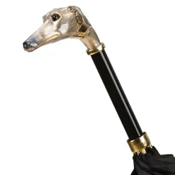 Black Umbrella with Greyhound Handle