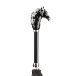 Black Umbrella with Horse Handle