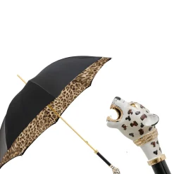 Black Umbrella with Jaguar Handle