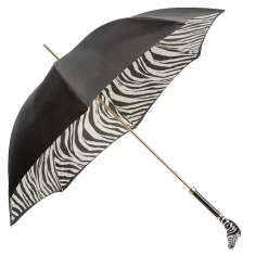 Black Umbrella with Zebra Handle