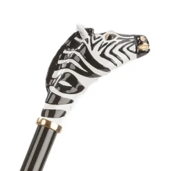 Black Umbrella with Zebra Handle