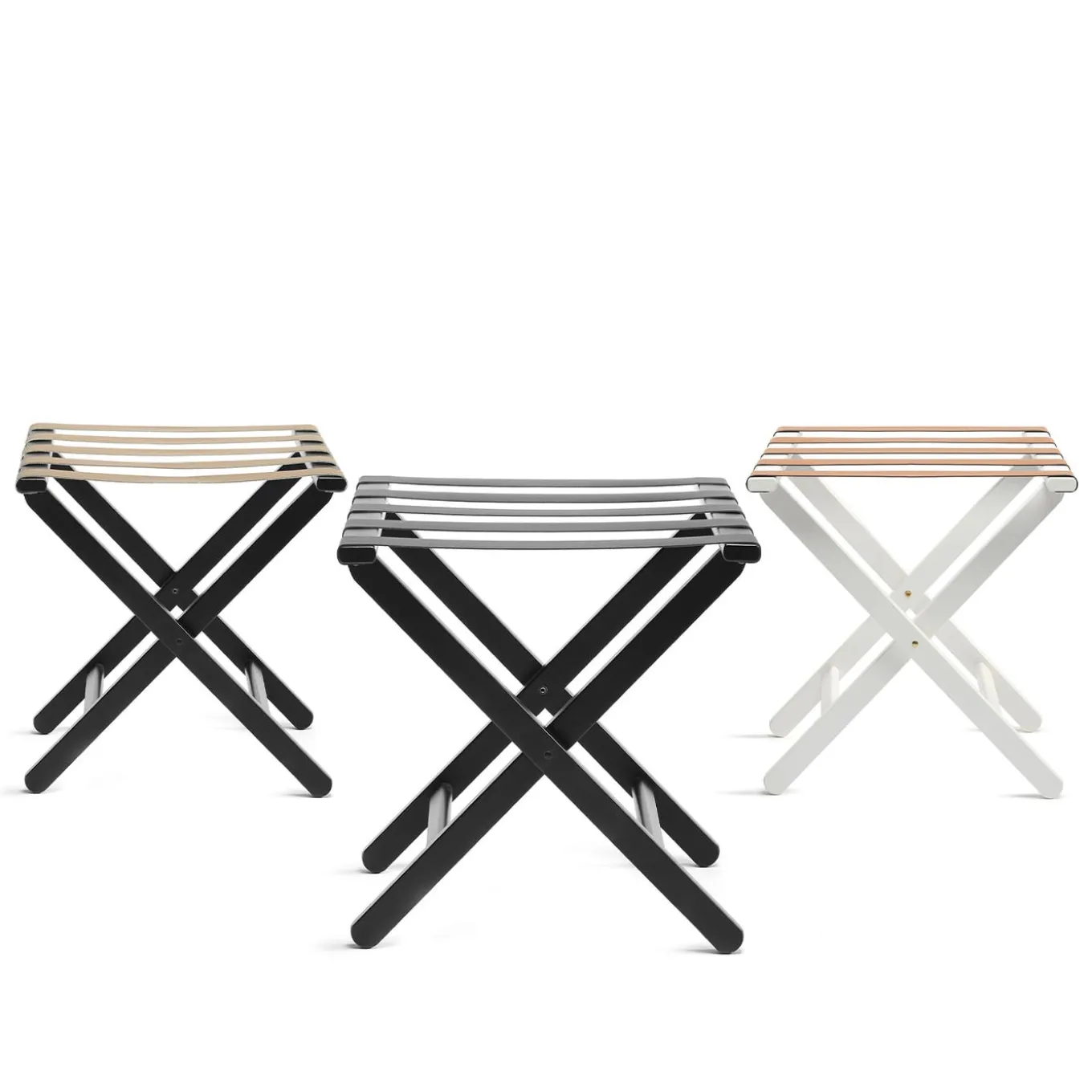 Black Wood & Leather Luggage Stand #2