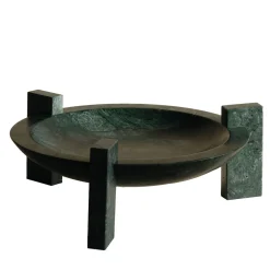 Block Stand Low Green Marble Centerpiece