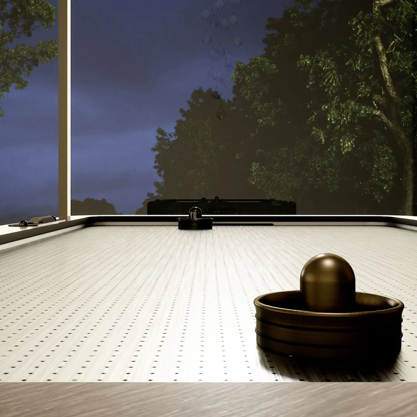 Blow Air Canaletto Wood and Leather Hockey Table