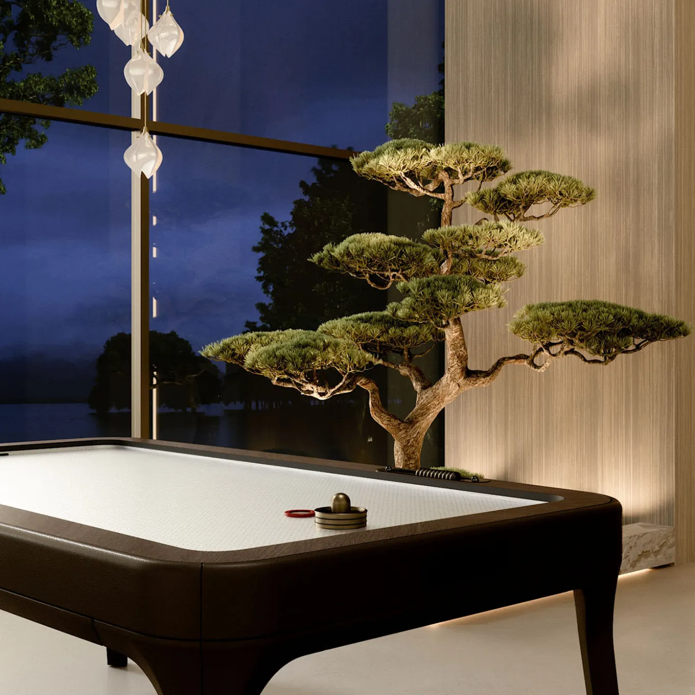 Blow Air Canaletto Wood and Leather Hockey Table