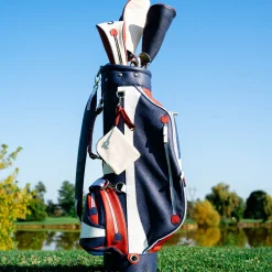 Blue & Red Leather Golf Bag