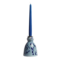 Blue Ceramic Candlestick with 4 Scented Candles