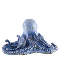 Blue Ceramic Octopus Sculpture